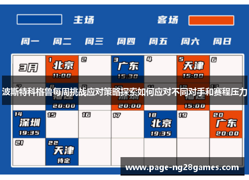 波斯特科格鲁每周挑战应对策略探索如何应对不同对手和赛程压力