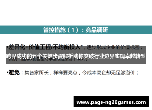 跨界成功的五个关键步骤解析助你突破行业边界实现卓越转型