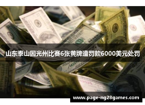 山东泰山因光州比赛6张黄牌遭罚款6000美元处罚